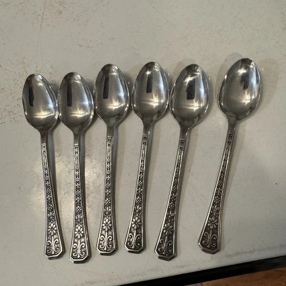 FLORENZ 8 Petal 6 pc Dinner Spoons‎ Interpur Stainless Japan